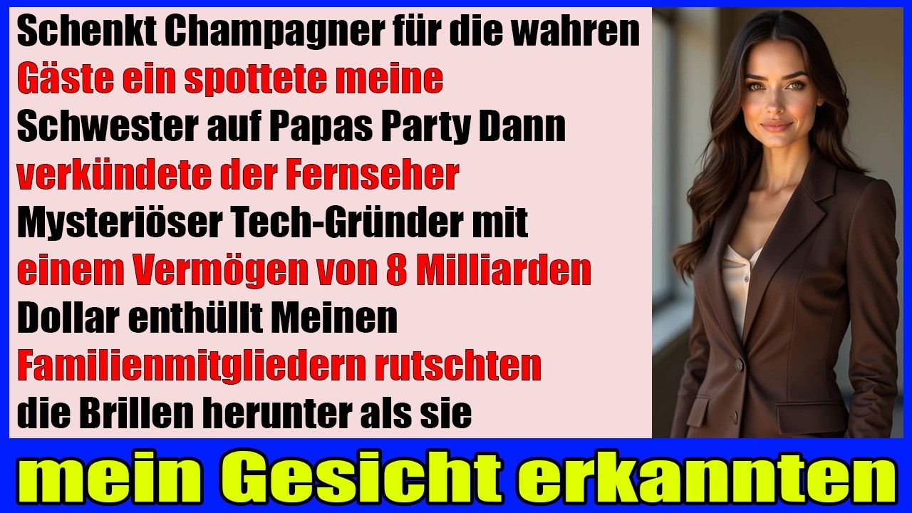 An Papas Geburtstag ließ man mich Drinks servieren bis mein Vermögen in den Nachrichten war