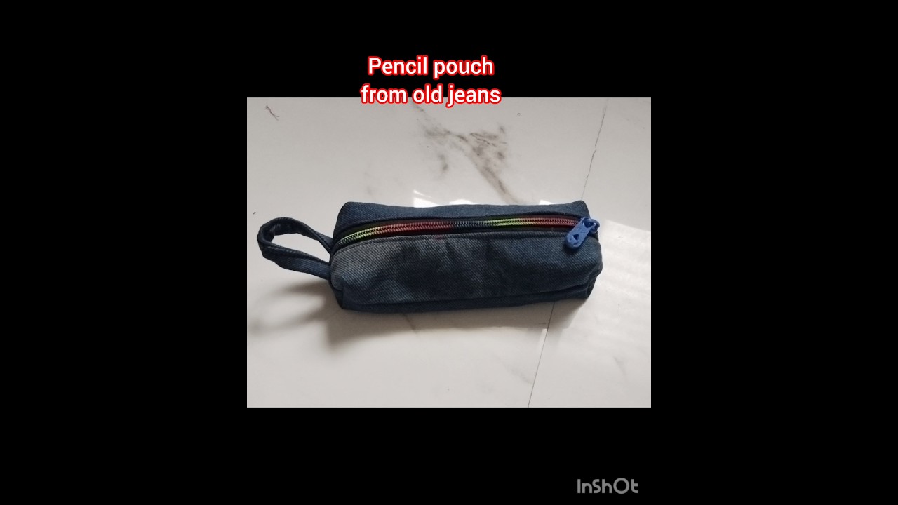 old jeans reuse idea pencil pouch 👝