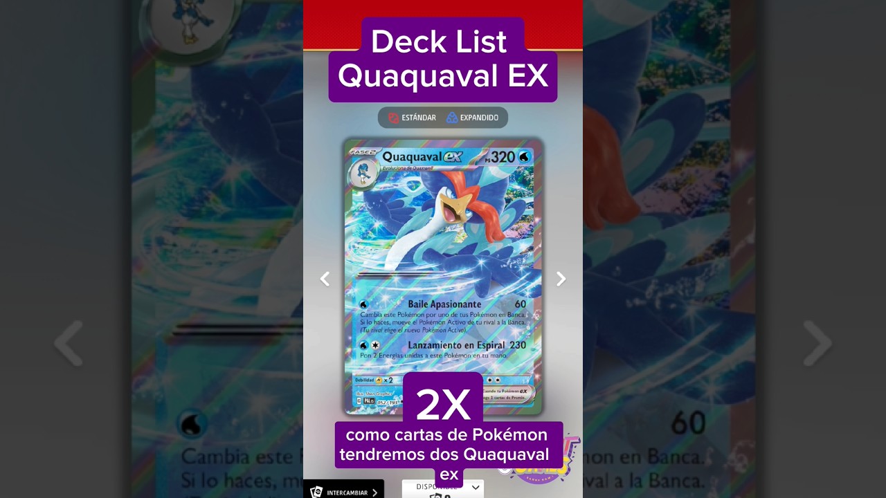 Deck List Quaquaval EX Pok&eacute;mon TCG
