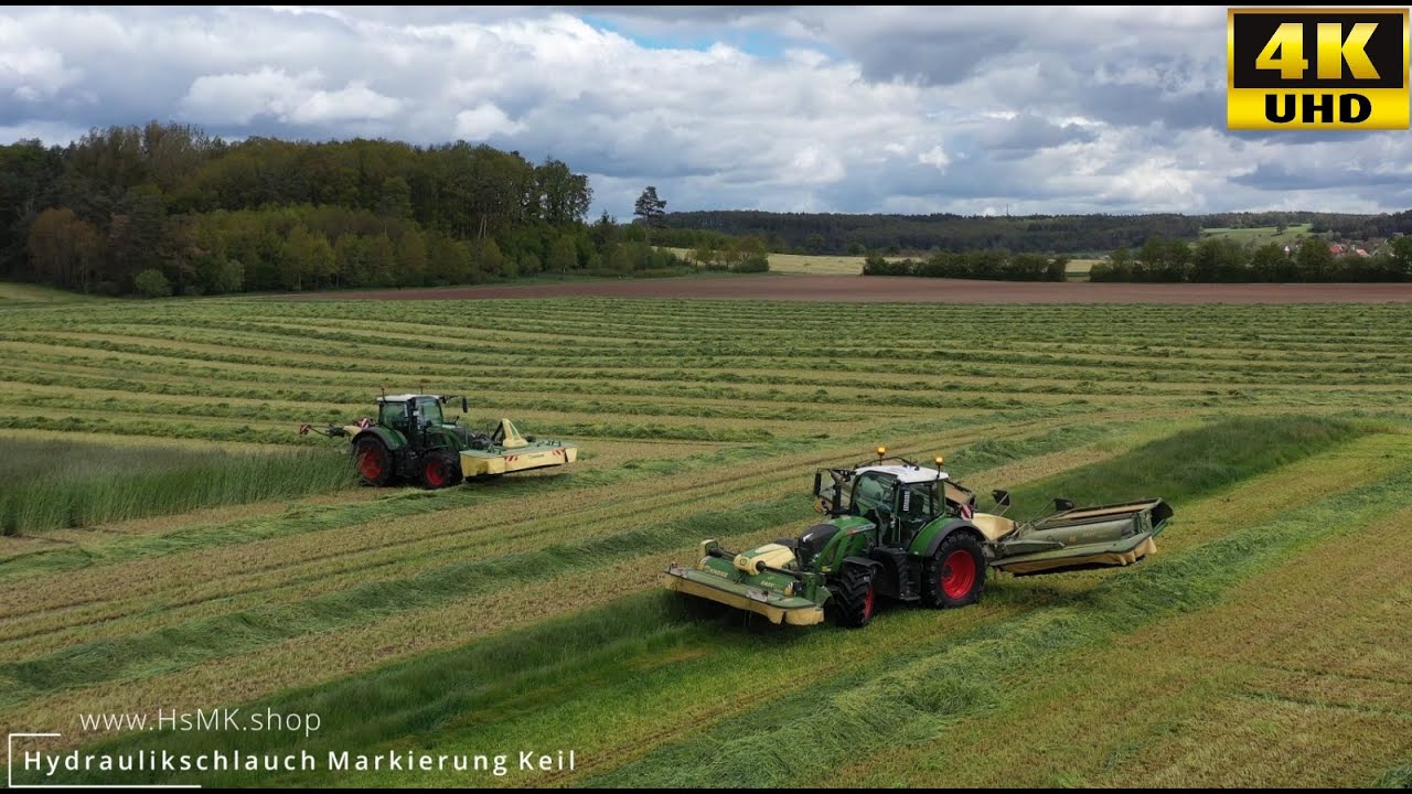 Grünroggen mähen 2021 mit 2x Fendt 724 Vario / Krone Easycut B 950 / B 1000 CV / F 360 CV / F 400 CV