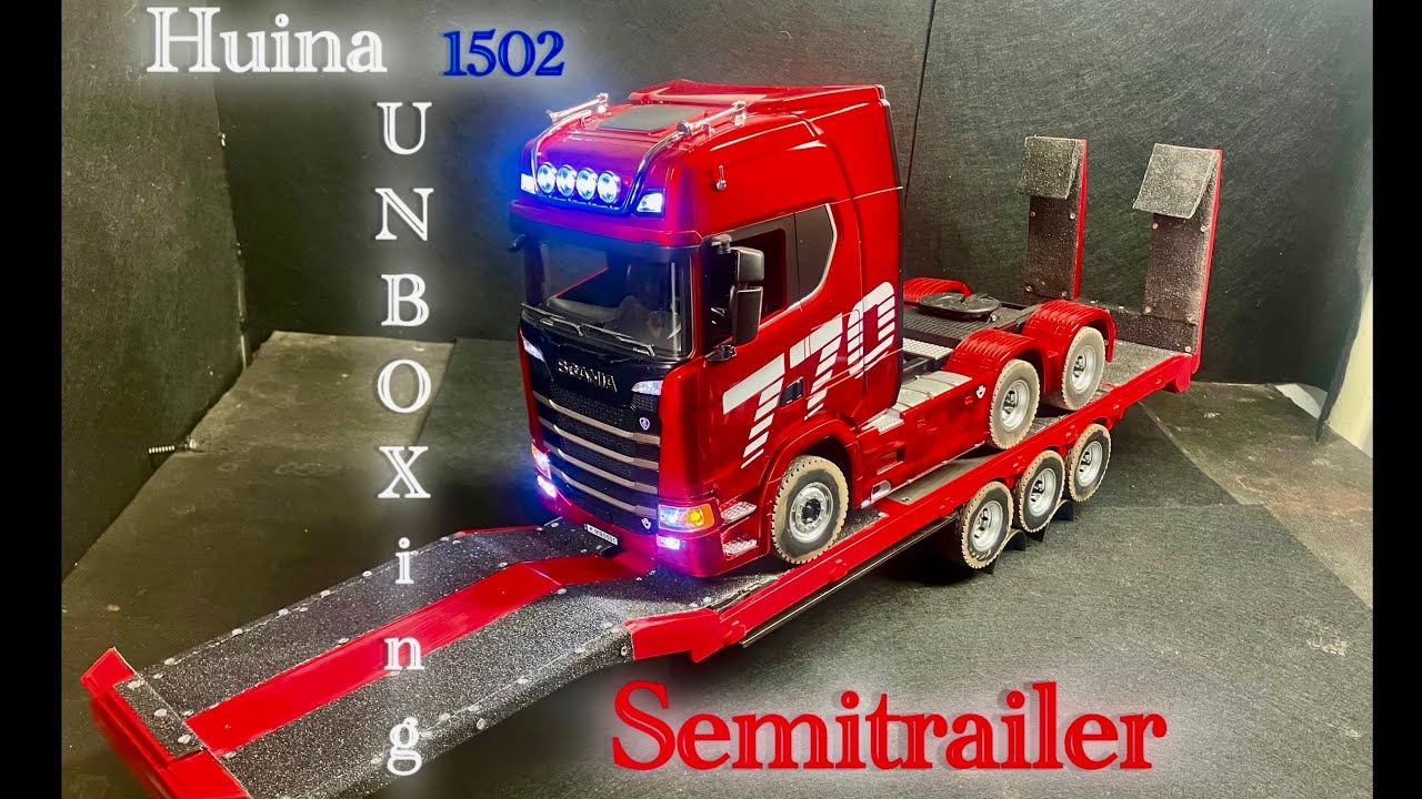 Huina 1502 platform semitrailer #rc #unboxing