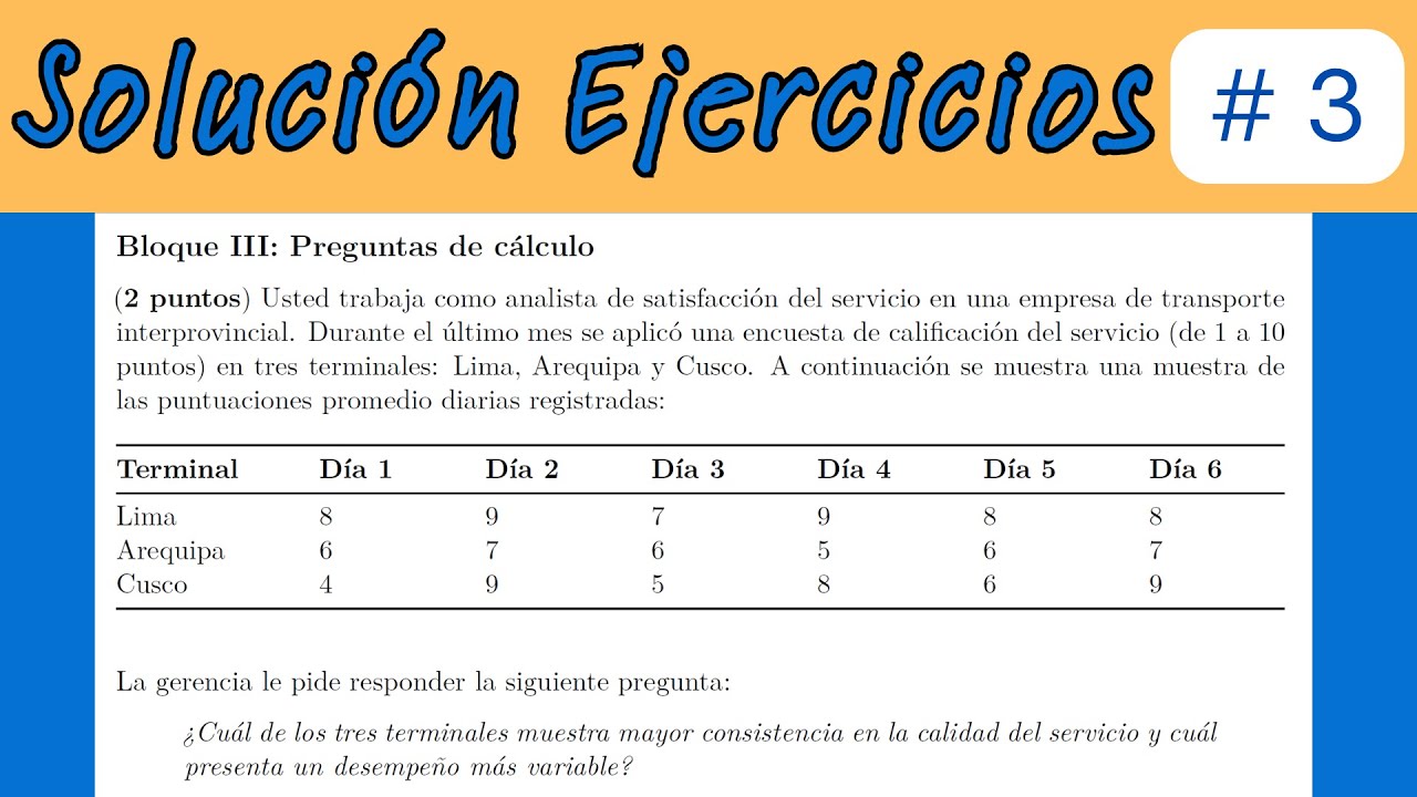 03 - Ejercicio de cálculo de medidas descriptivas | Estadística