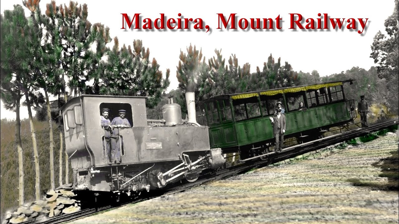 Madeira 1893-1943. Railway train to hotel district in Monte, sledge or toboggan back to Funchal.