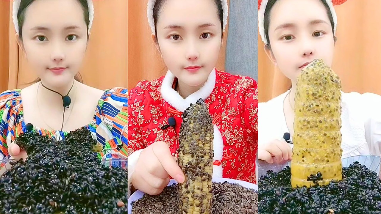 Chinese Passion Fruit Grain Mix ASMR Eating Show #74