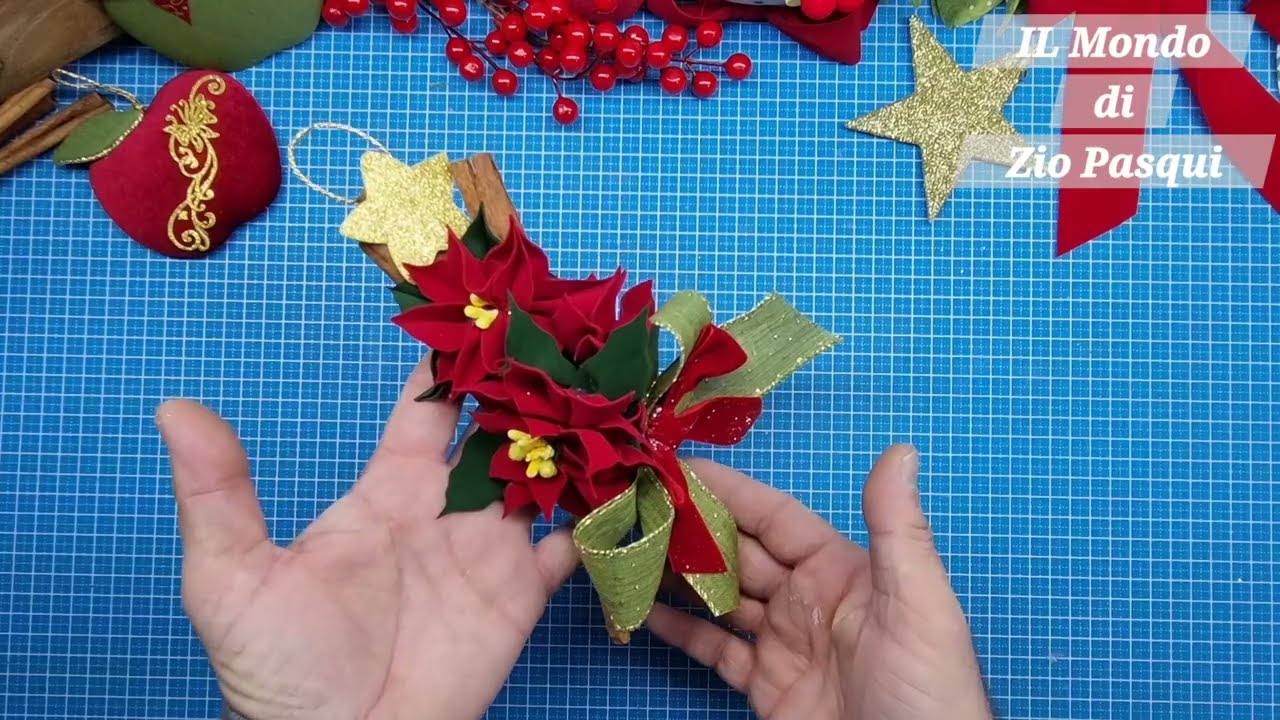 TUTORIAL_Decorazione con Stelle di Natale in velluto 