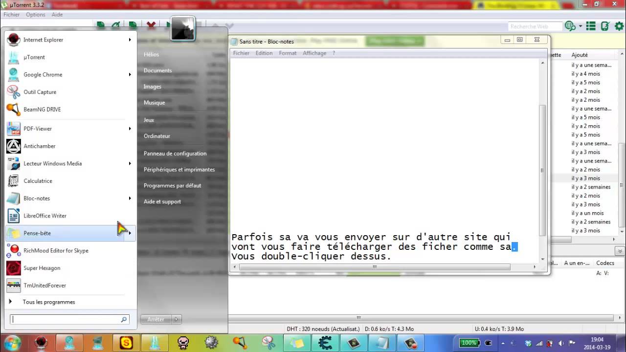 Tuto t&eacute;l&eacute;charger avec Pirate Bay ; Utorrent