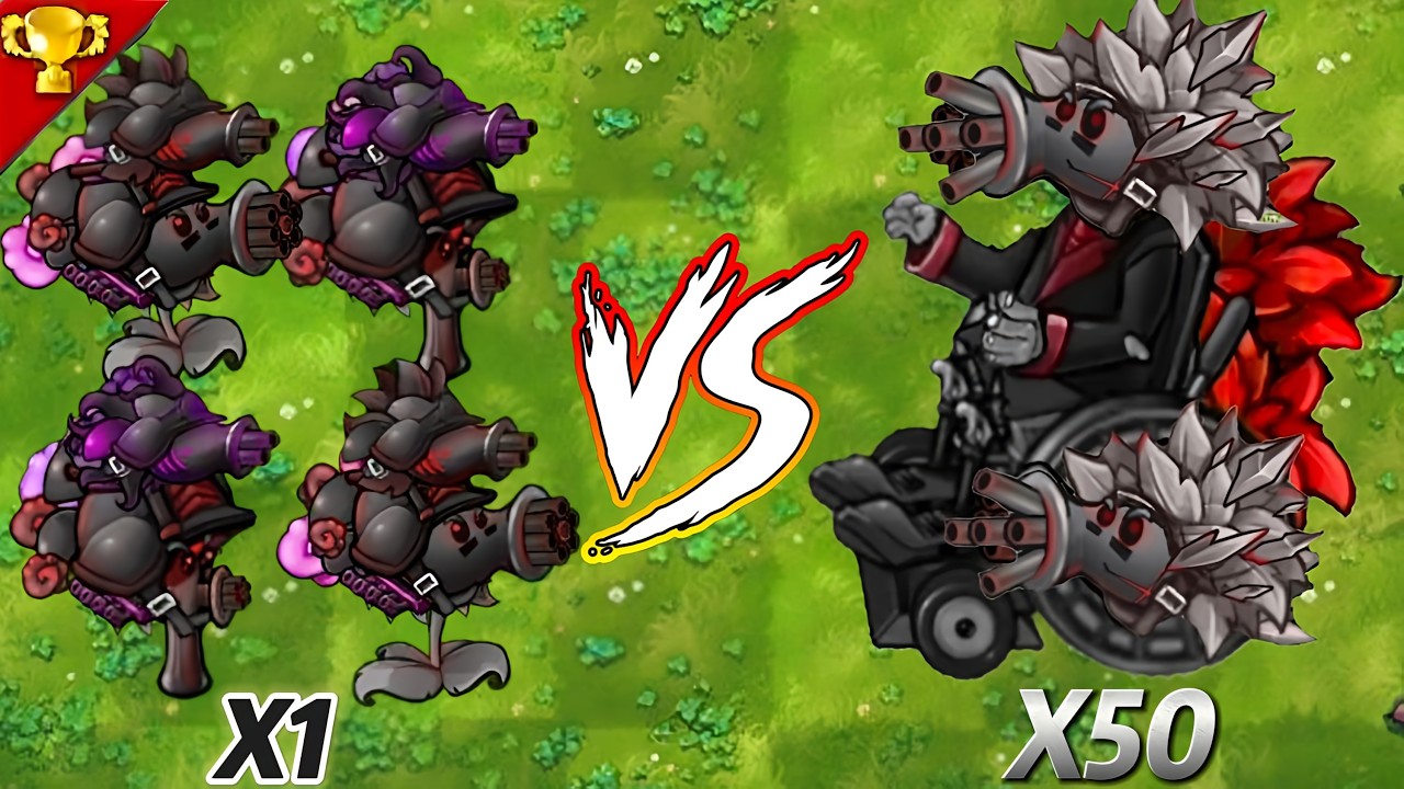 PVZ 1 Fusion 3.4 Challenge：Ultimate rapid-fire destruction team VS 500 ultimate zombie-Who Will Win?