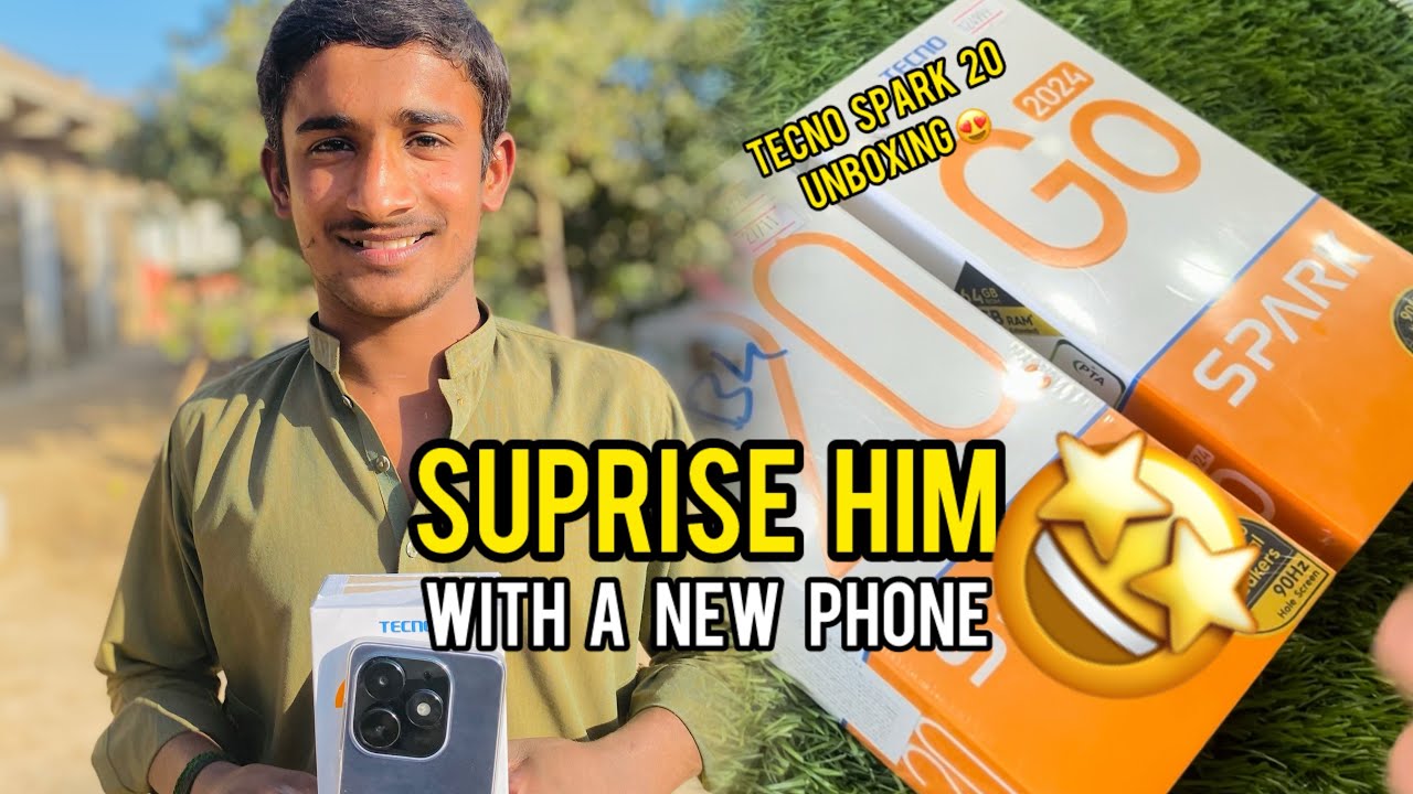 Surprising Him with a New Phone 😍❤️ | Tecno Spark 20 Unboxing | Faizan Aly