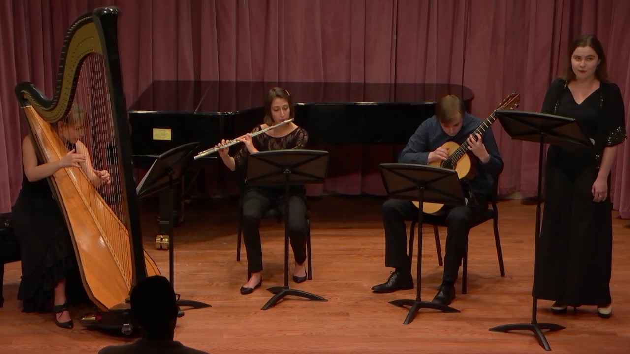 Stravinsky - Four Songs for Voice Flute Harp and Guitar