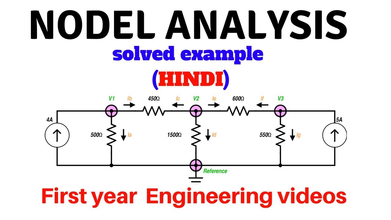 Nodel analysis with solved example  in hindi