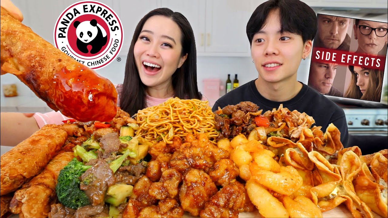Our PANDA EXPRESS FAVORITES MUKBANG! (Lo Mein Noodles + Orange Chicken + Honey Walnut Shrimp)
