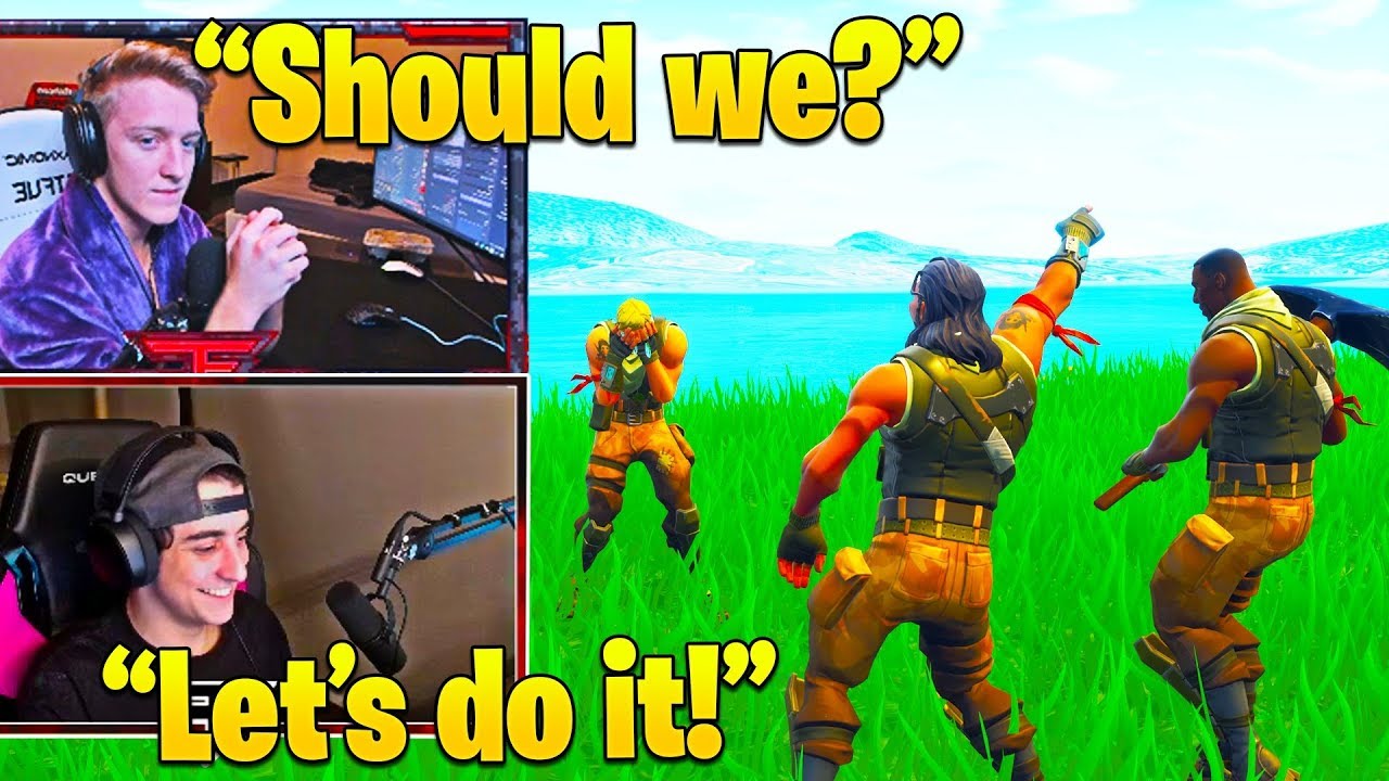 Tfue and Cloak Find CRYING Default Skin...Then DO THIS To Cheer Him Up!