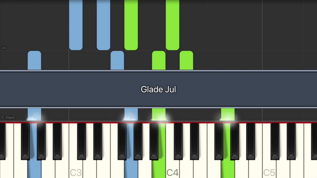 [Play/Sing] Glade Jul/Silent Night/Stille Nacht (All verses + lyrics) Piano