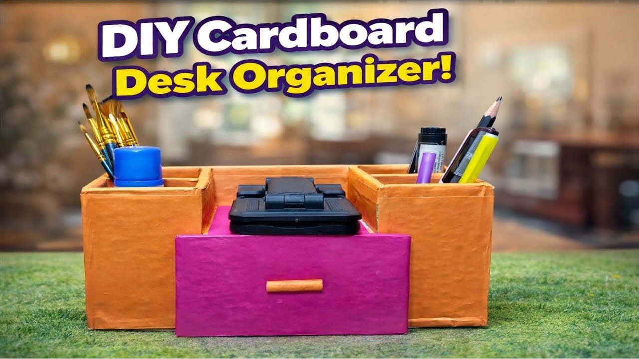 DIY Desk Organizer Using Cardboard | Easy Craft Idea | Best Out of Waste