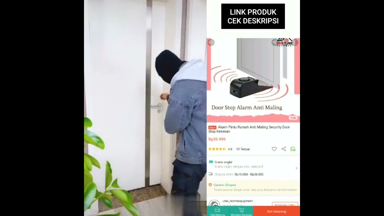 TAKUT RUMAH KEMALINGAN? COBA PAKE INI DEH! ALARM ANTI MALING!!  CUMA 150RB AJA!! #Shorts