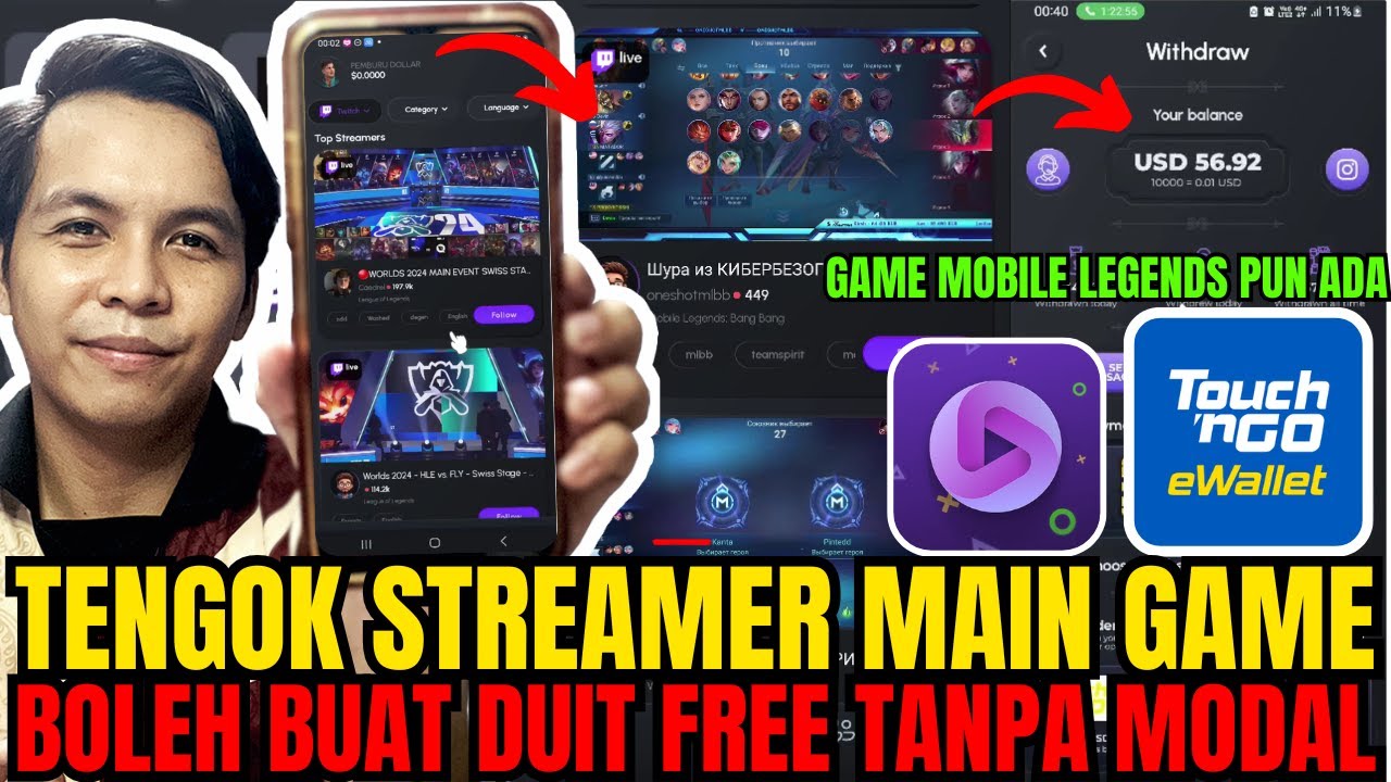 Viral 🔥  Tengok Streamer Main Game DAPAT DUIT TOUCH N GO eWallet