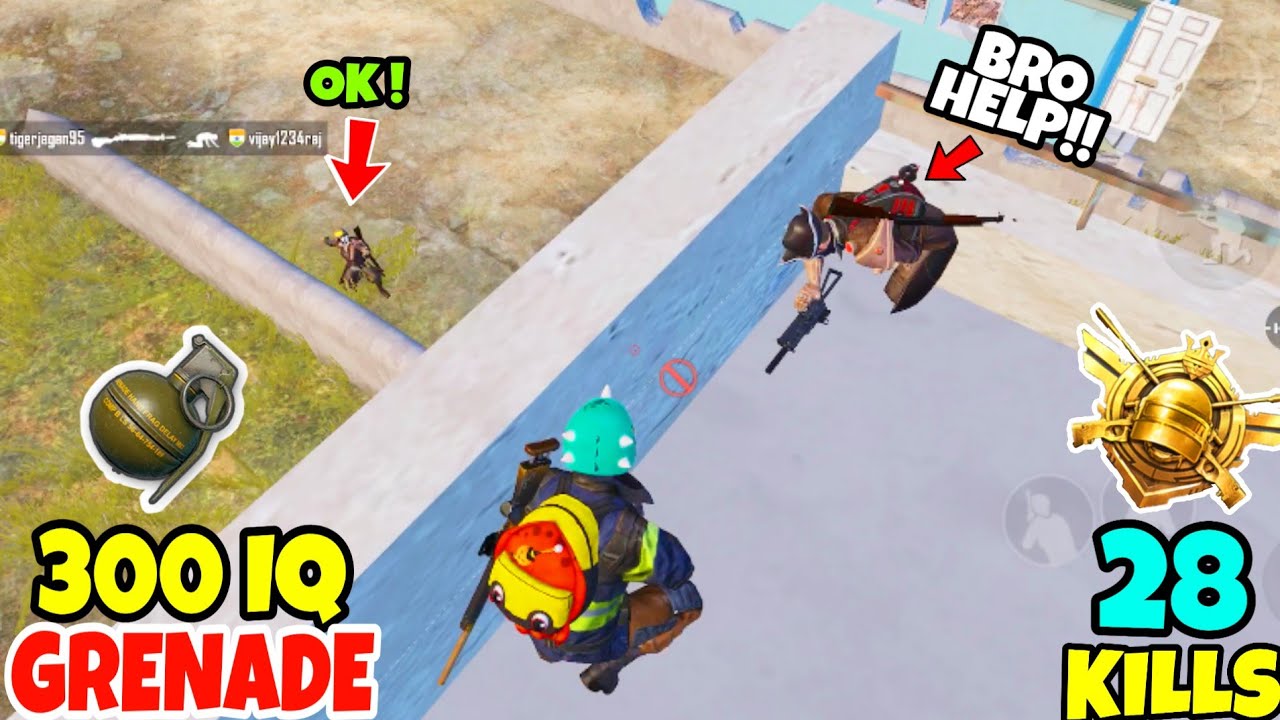 A Enemy Tried To Use 300 IQ Grenade on Me And This Happened in PUBG Mobile • 28(KILLS)•PUBGM (HINDI)