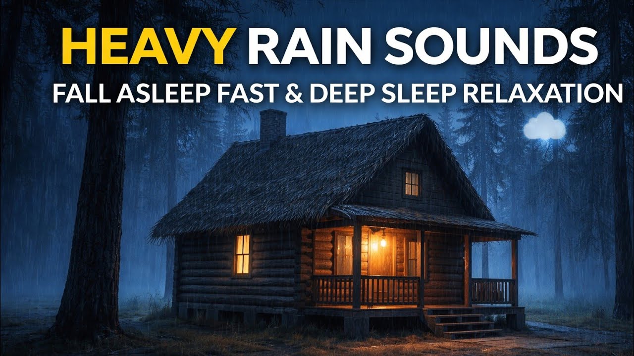 Heavy Rain Sounds for Sleeping | Fall Asleep Fast & Deep Sleep Relaxation 🌧️💤