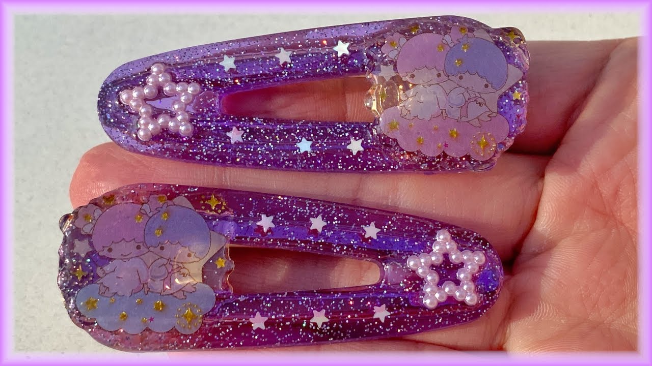 DIY Little Twin Stars Resin Hair Barrettes | Signature Crafts UV Resin Review