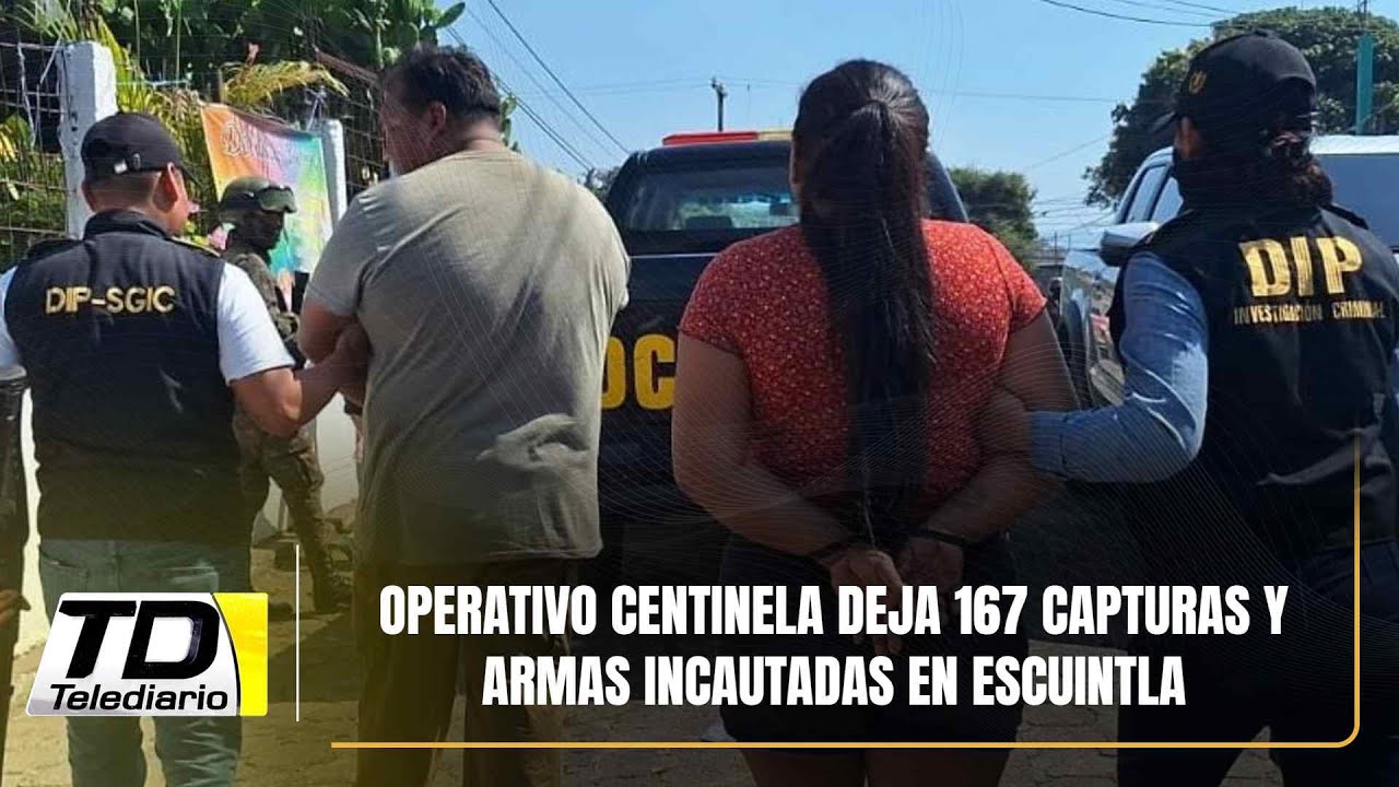 Operativo Centinela deja 167 capturas y armas incautadas en Escuintla