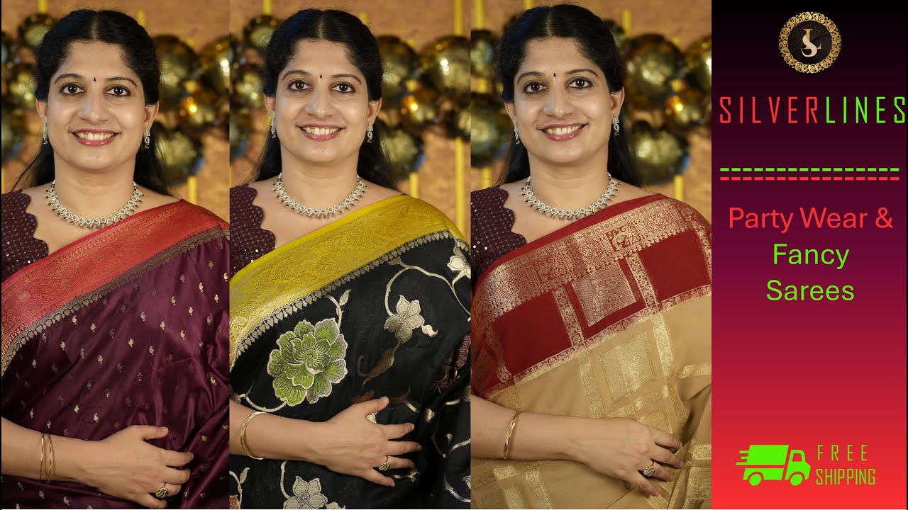 Party Wear | Fancy Sarees | From Rs.799 | Free Shipping | WA - 86808 97818