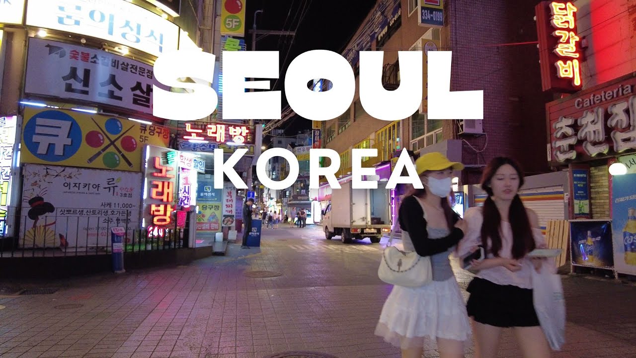 Walking at Sinchon near University belt | Seoul South Korea