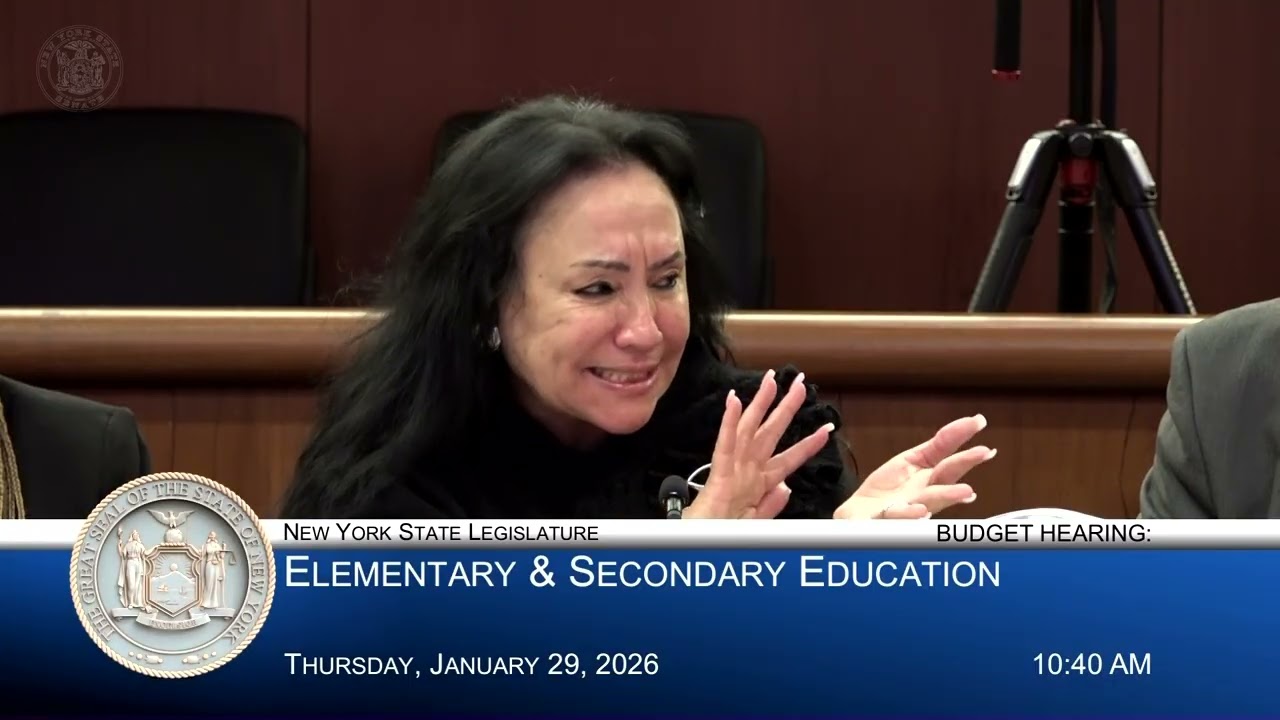 NYS Senator Dean Murray Speaks With Commissioner Rosa During The 2026 Education Budget Hearings