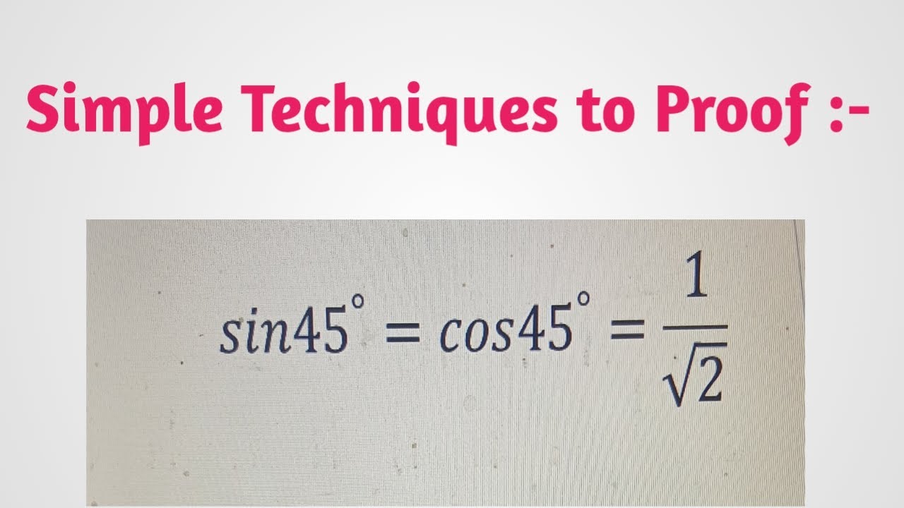 How sin 45=cos45 ? (proof) #mathematics #ethiopianeducation #tutorial