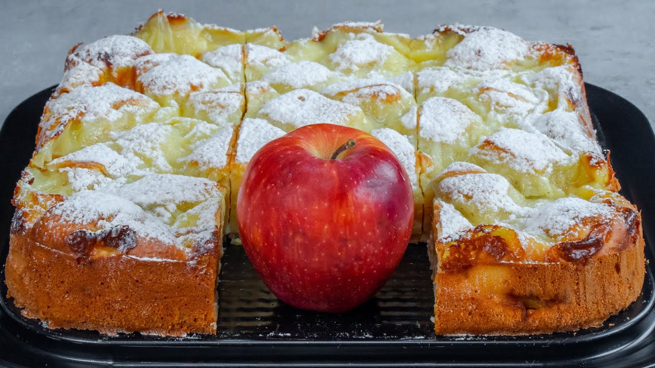 ¡Olvida las otras recetas! - Bizcocho con manzanas en 15 min