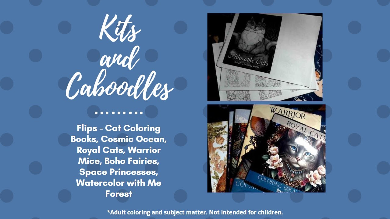 Flips - Cat Coloring Books, Cosmic Ocean, Diana Good Coloring Books, Watercolor with Me Forest
