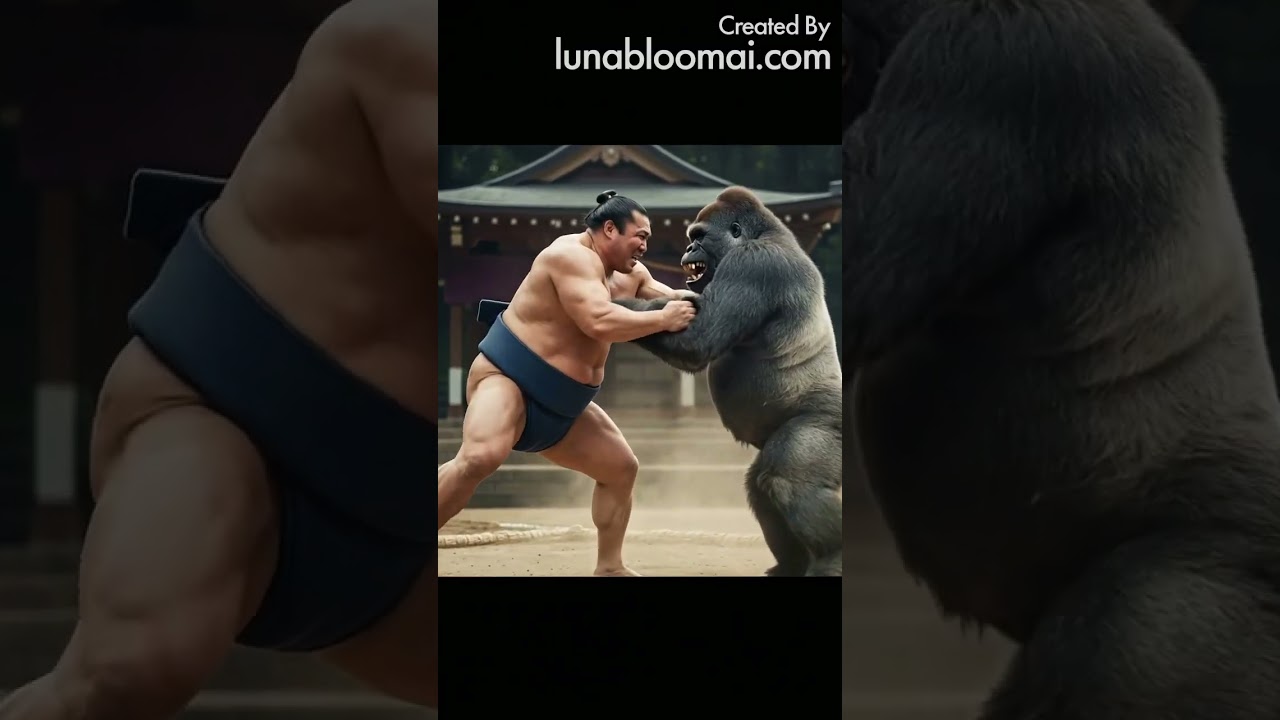 Epic Battle: Japanese Sumo Wrestler vs Silverback Gorilla – You Won’t Believe Who Wins!