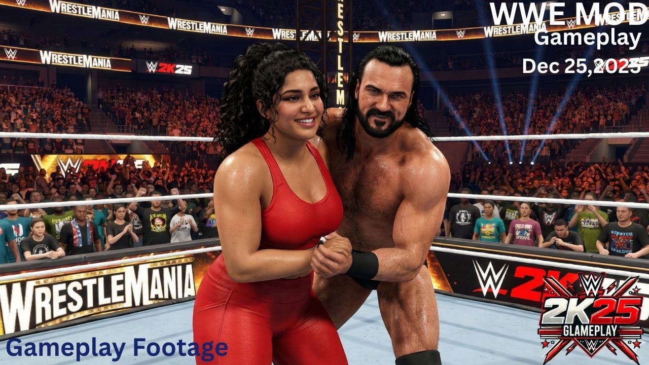 WWE 2K25 - Дрю Макинтайр против пакистанской дивы Африн | Межгендерный матч | 25 декабря 2025 г.
