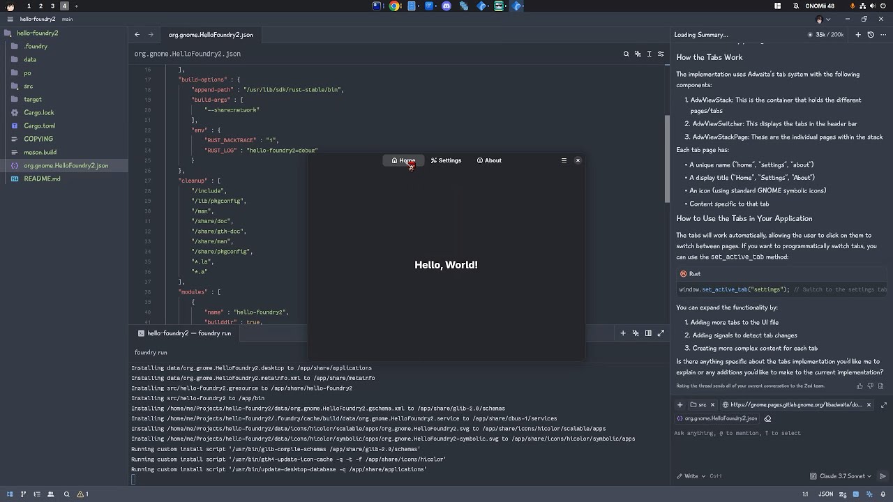 Supercharge GTK Development с GNOME Foundry и Zed :🚀 🚀