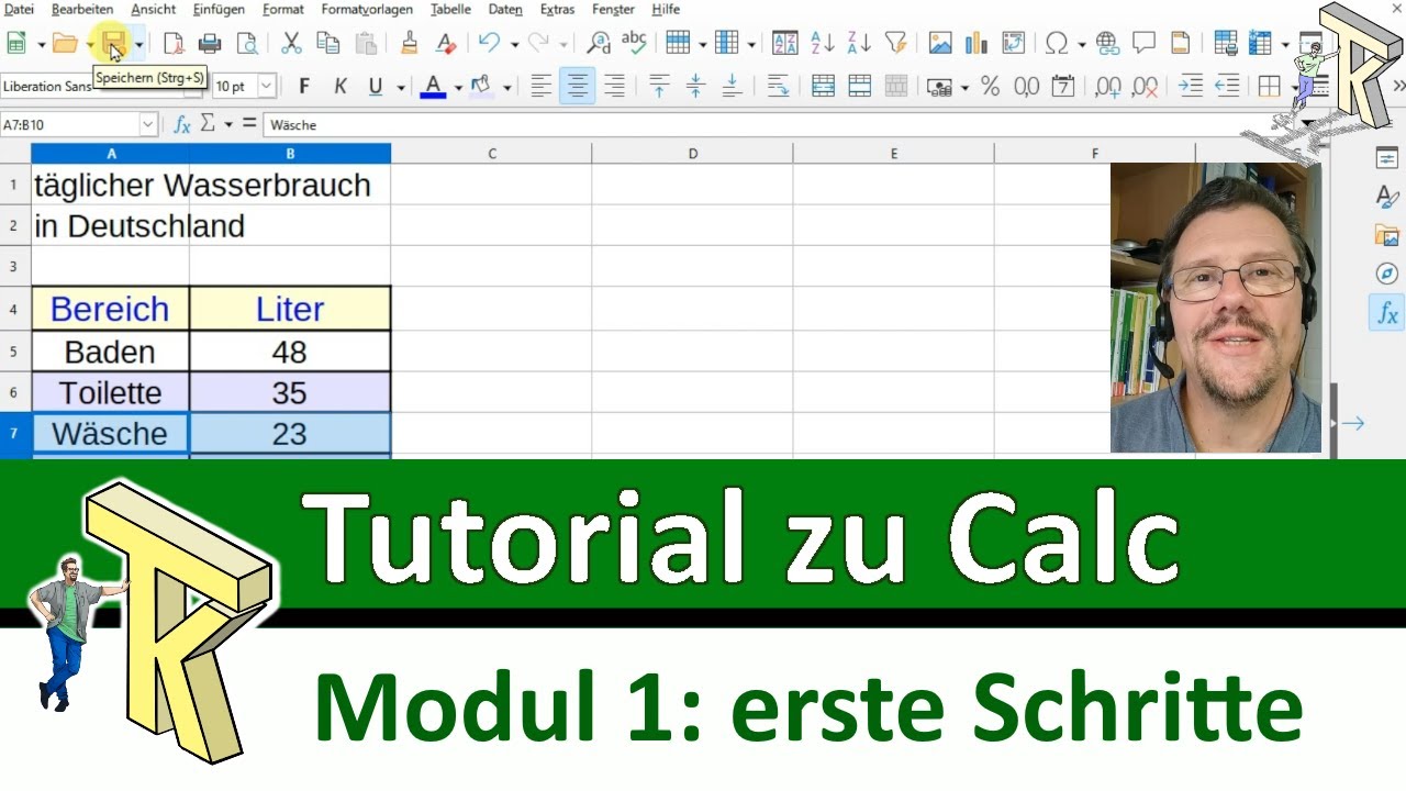 Calc Modul 1: erste Schritte - eine Tabelle gestalten