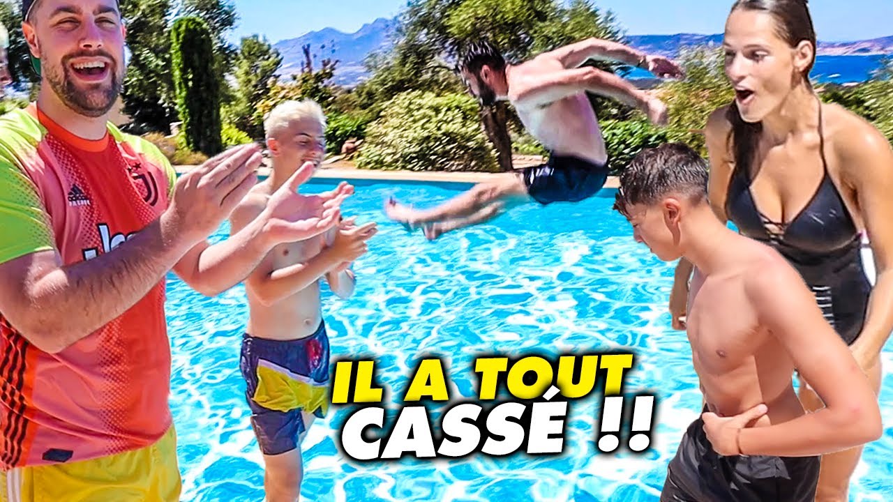 BATTLE ROYALE DE SAUT EN LONGUEUR DANS LA PISCINE DE LA VILLA !