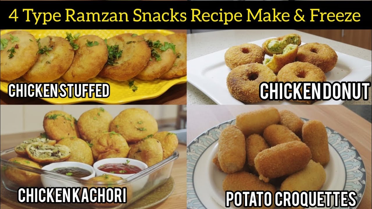 4 Type Ramzan Snacks Recipe Make & Freeze Chicken donut | potato Croquettes by your Perfect Plate