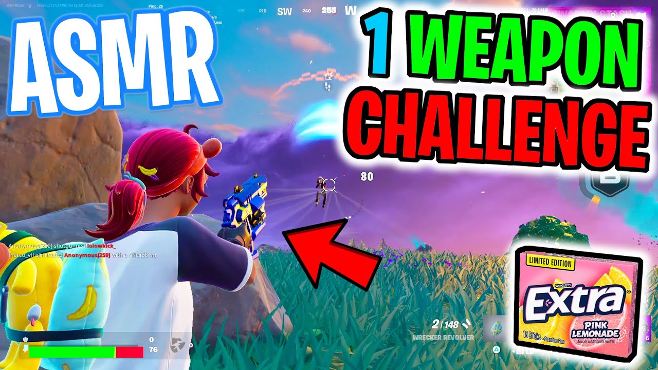 ASMR Gaming 😴 Fortnite Wrecker Revolver Challenge Gum Chewing 🎮🎧 Controller Sounds + Whispers 💤