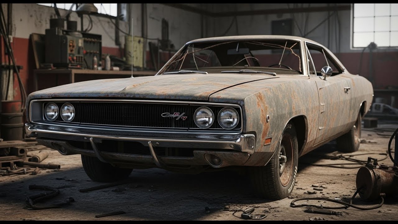 ASMR Car Restoration Full Rebuild of Dodge Charger R/T 1968 from Abandoned Condition to Looking New