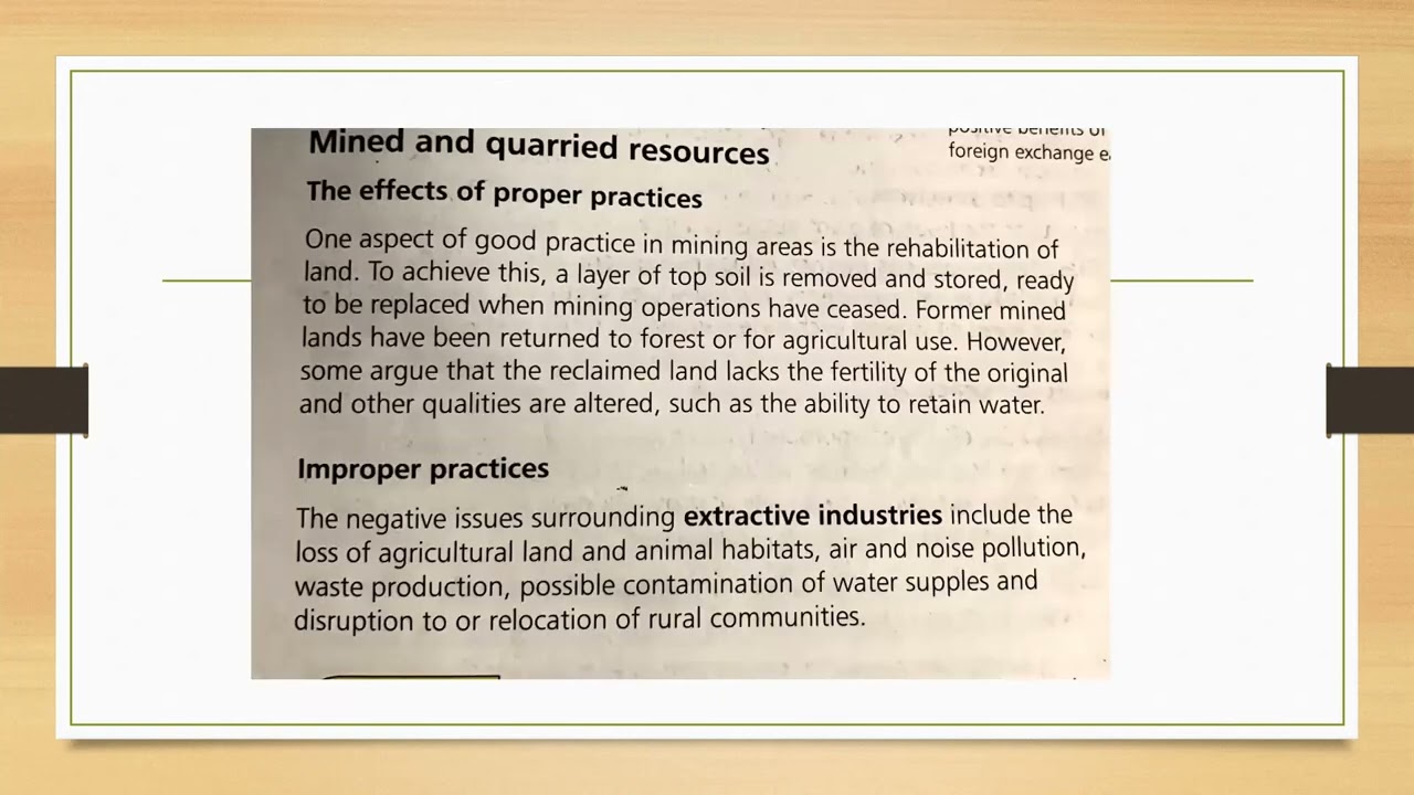 Sustainable Development & Use of Natural Resources: