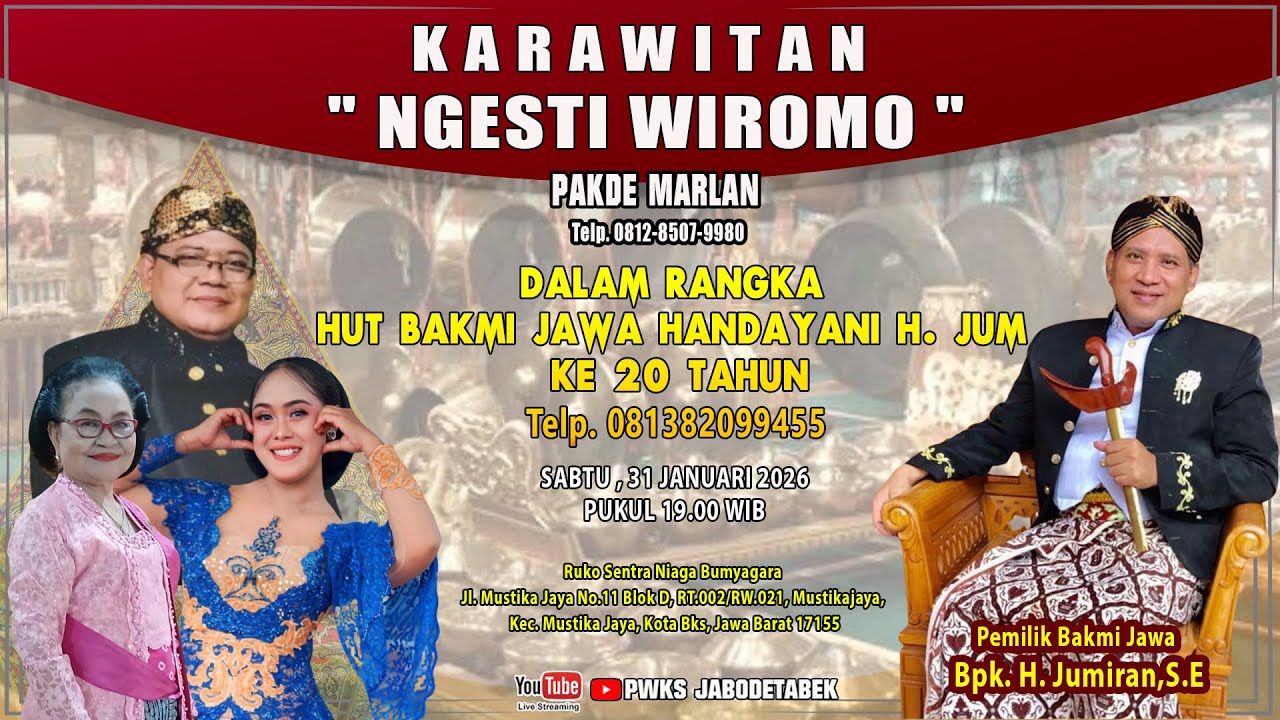 [ LIVE ] KARAWITAN NGESTI WIROMO PAK MARLAN 0812-8507-9980 | HUT BAKMI JAWA HANDAYANI H.JUM KE 20