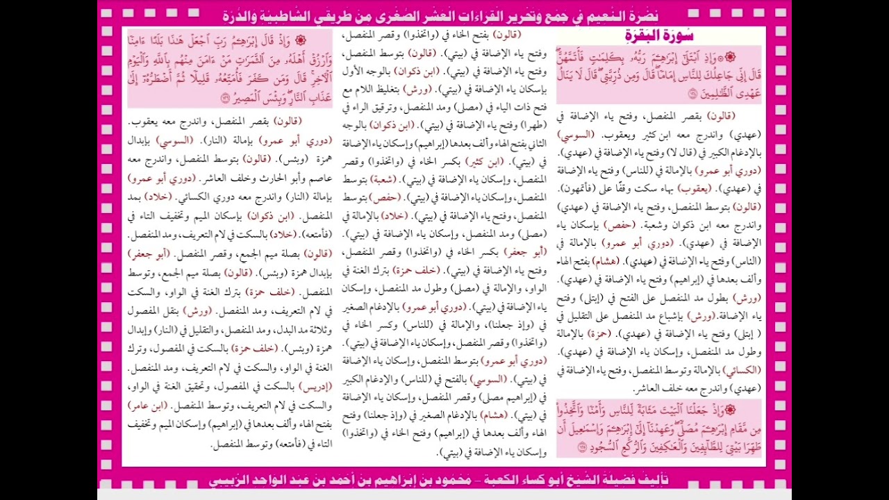 (١) الربع الثامن من سورة البقرة بالقراءات العشر الصغرى / القارئ الشيخ / محمود إبراهيم الزبيبي
