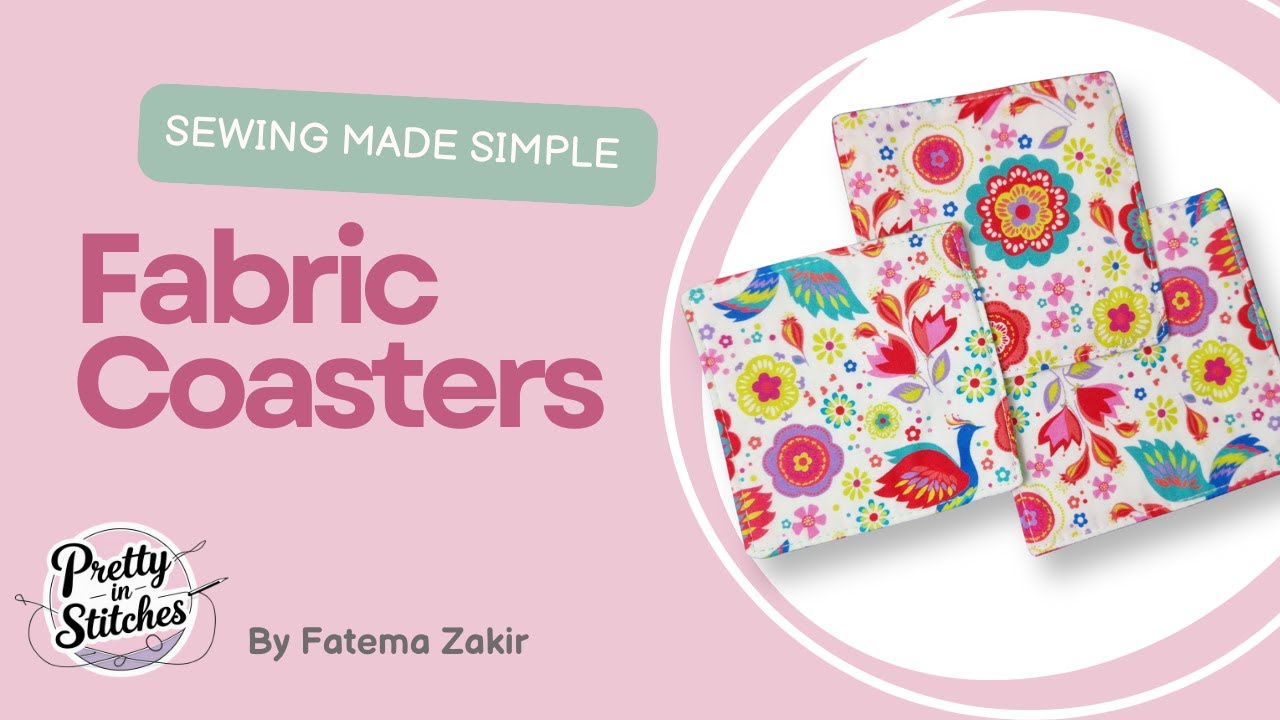 How to Sew Fabric Coasters | Easy Beginner Sewing Project | Sew This in 10 Minutes!