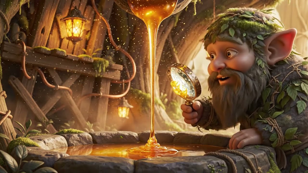 Tiny Forest Folk Making Honey
