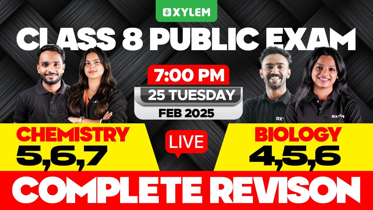 Class 8 Annual Exam | Chemistry Chapters: 5,6,7 + Biology Chapters: 4,5,6 | Xylem Class 8