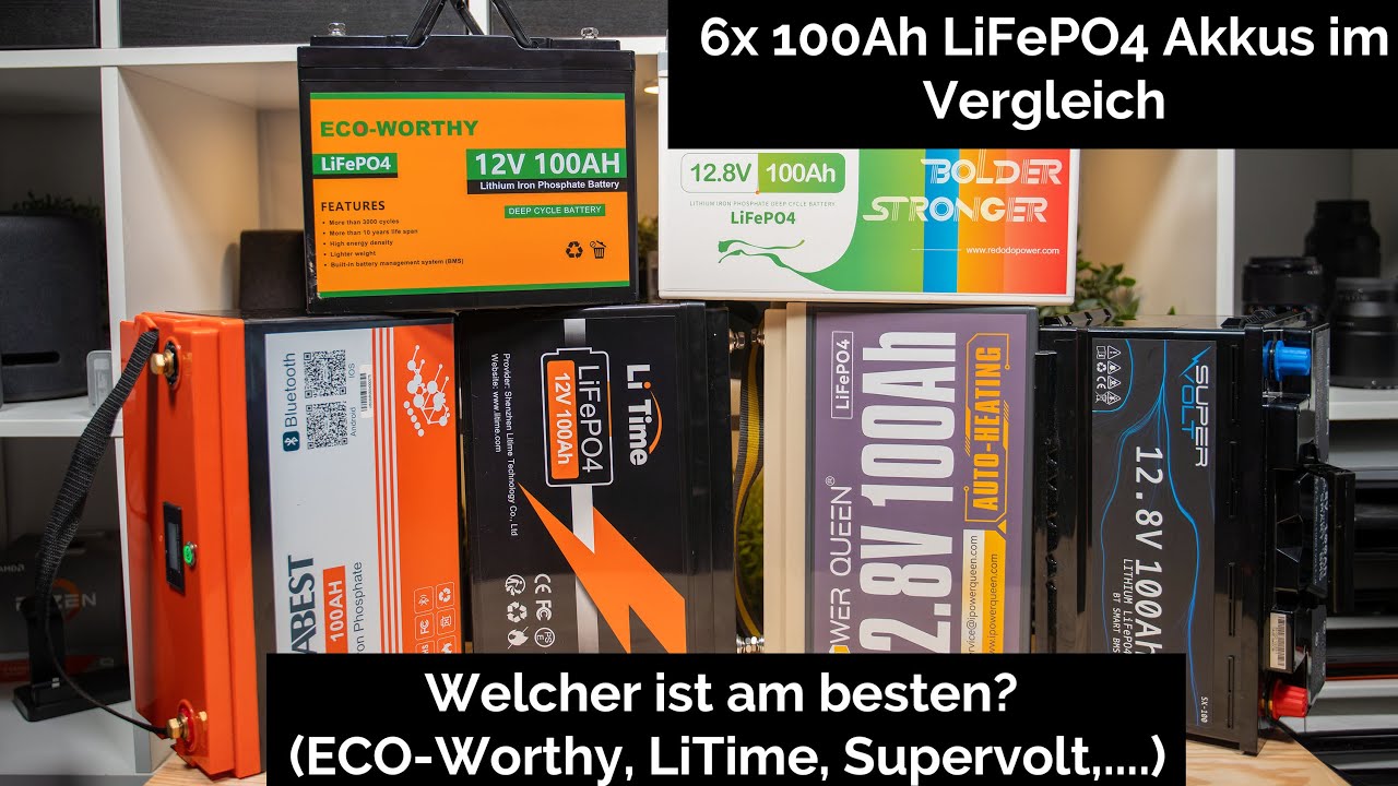 6x 100Ah LiFePO4 Akkus im Vergleich, welcher ist am besten? (ECO-Worthy, LiTime, Supervolt,....)