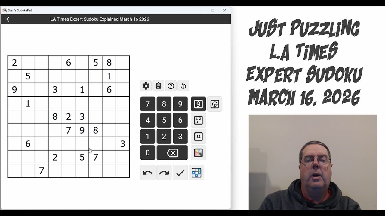 LA Times Expert Sudoku March 16 2026
