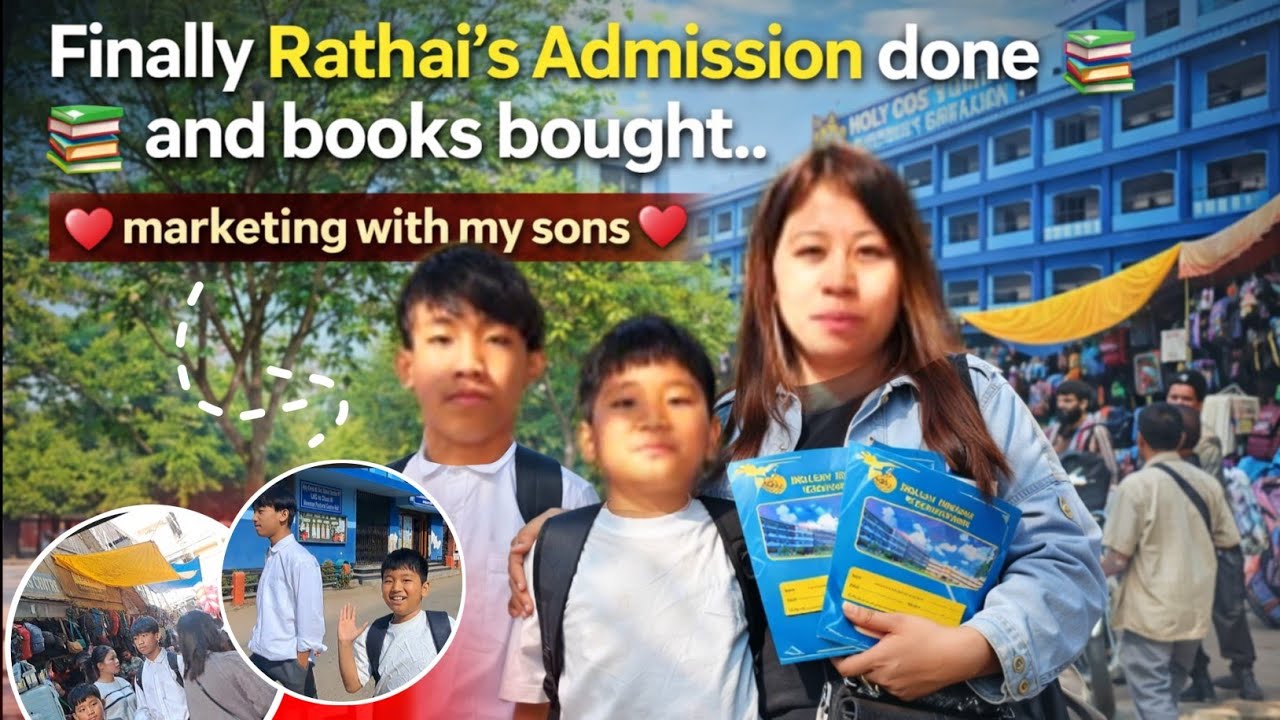 FINALLY RATHAI’S ADMISSION DONE 📚 AND BOOKS ARE  BOUGHT | MARKETING WITH MY SONS ❤️