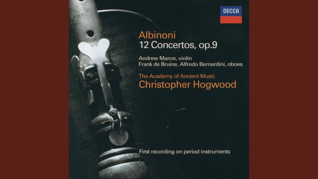 Albinoni: Concerto a 5 in D minor, Op. 9, No. 2 for Oboe, Strings, and Continuo: 2. Adagio