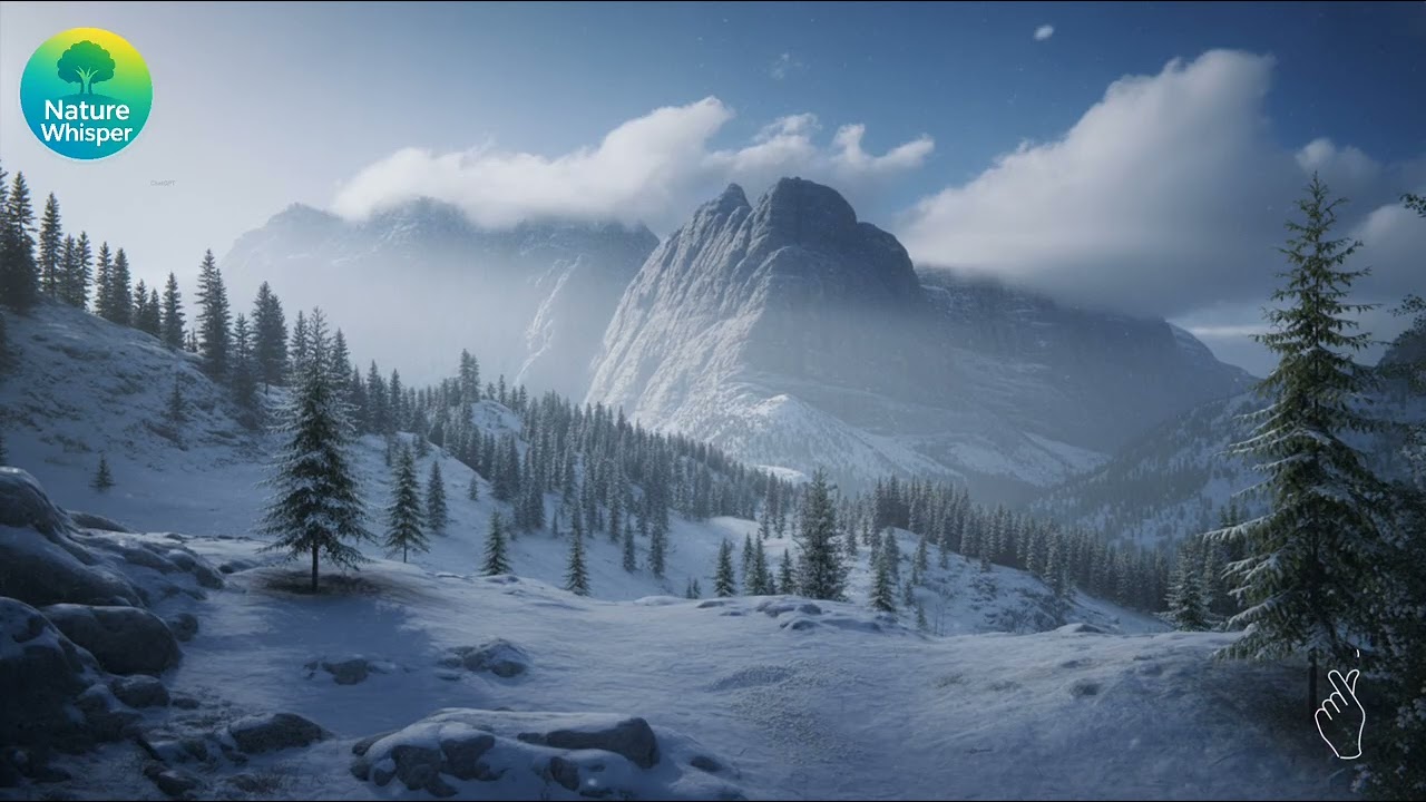 Snowy Mountains ❄️🏔️ | Gentle Snowfall & Calm Winter Ambience (4K UHD)