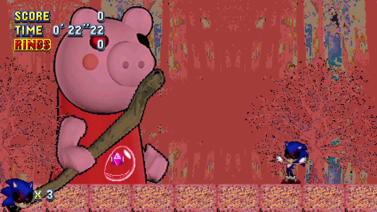 Piggy and Siren Head Mixed with Sonic.EXE Mania Plus Mod